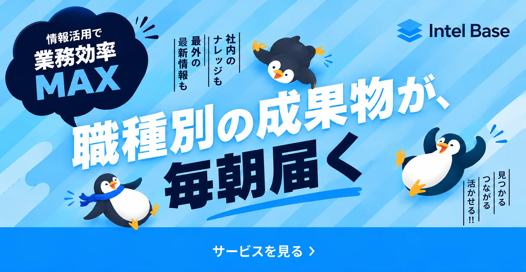 情報活用で業務効率MAX。職種別の成果物が、毎朝届く